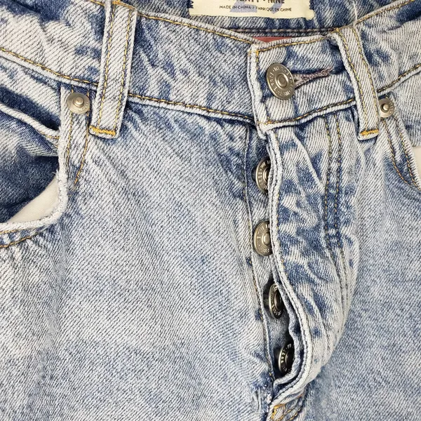 Free People We The Free Jeans 29 Straight Leg Raw Hem Boho Festival - Image 3