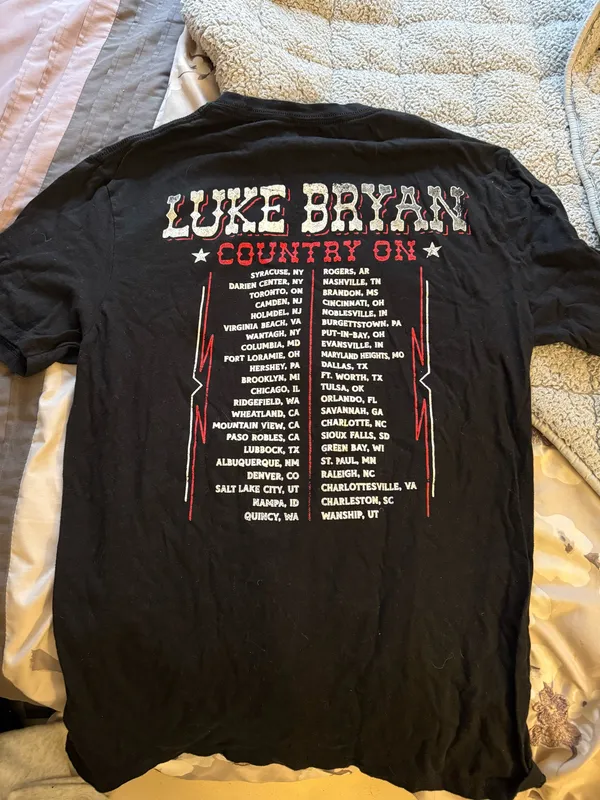 Luke Bryan Concert Tee Black Size M - Image 2