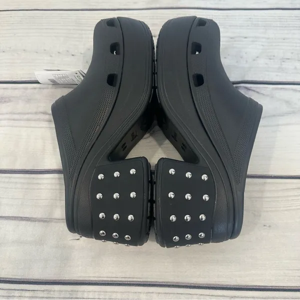 NEW! CROCS SIREN STUDDED CLOGS Black W/ Silver Studs‎ SOLD OUT Men 12 Women 14 - Image 11