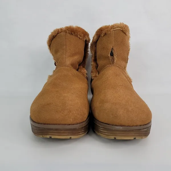 Skechers Ankle Boots Womens 9 Tan Suede‎ Faux Fur Lined 48677 - Image 3