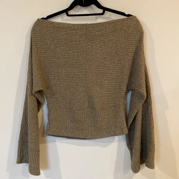 We The Free boat neck top Small Boat Neck Waffle Knit - Image 5
