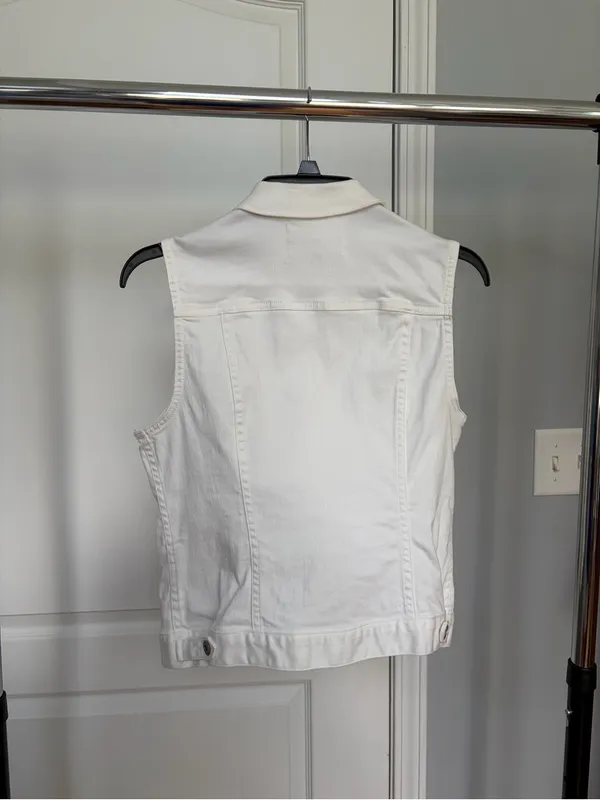 Vince Camuto White Sleeveless Jacket Vest - Image 4