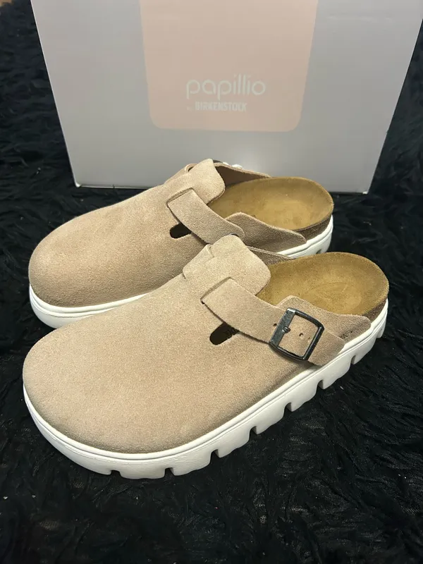 BIRKENSTOCK Boston leather platform clogs mules slip on shoes eur 40 new - Image 2