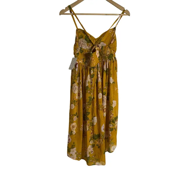 Free People Mirage Yellow Floral Print Hi-Low Tunic Dress Size Medium - Image 9