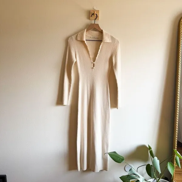 Abercrombie & Fitch Long Sleeve Collared Knit Dress Size XS - Image 3