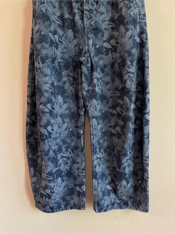 GAP Floral Mid Waist UltraSoft Easy Horseshoe Jeans Size Small - Image 6