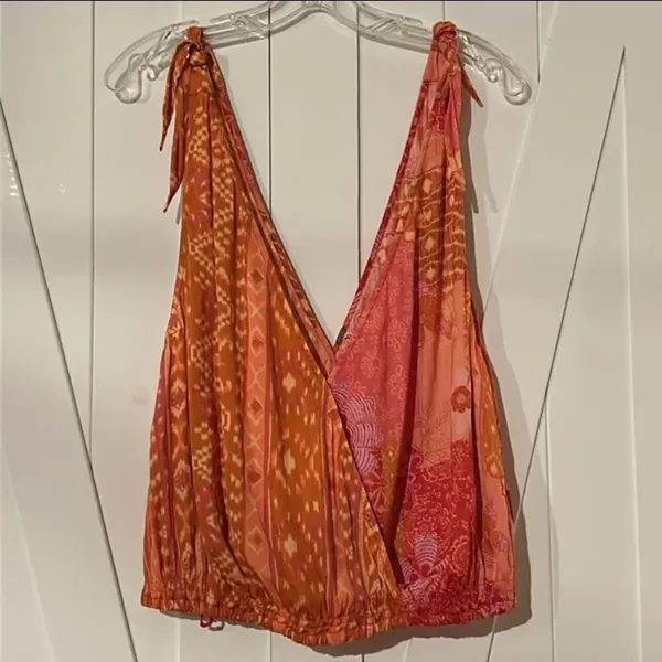NWOT Free People Tied To You Tank in Lemonade Combo Sz S - Image 8
