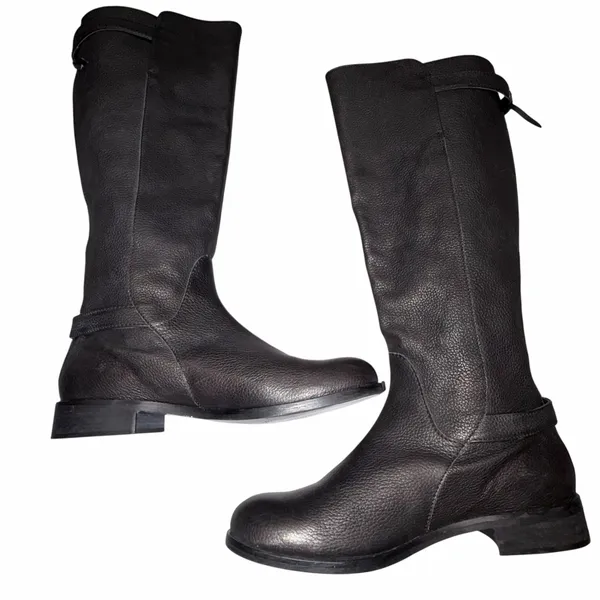 J. Crew Black Pebbled Leather Emmett Tall Boots 7.5 - Image 7
