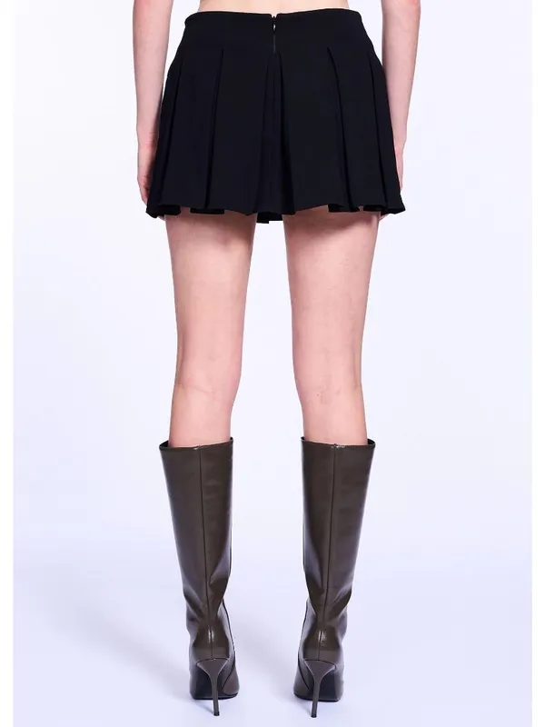 Amanda Uprichard Josie Skort in Black Medium Womens Mini Skirt Shorts - Image 13