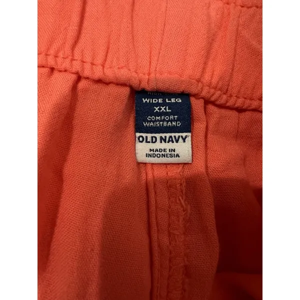 Old Navy Gauzy Cotton Wide Leg Pants Size‎ XXL Coral Pink Pull On Beach Casual - Image 4