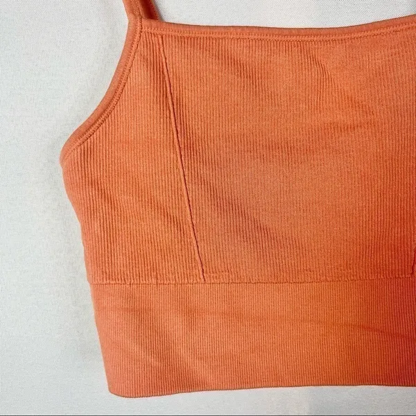 Boutique Orange Ribbed‎ Cropped Athletic Tank Top XS - Image 3