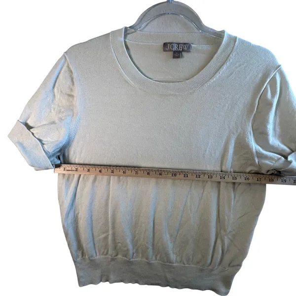 J.Crew Re-I Crewneck Short Sleeve Sweater XL Ivory Lyocell‎ Minimalist Top Cream - Image 6