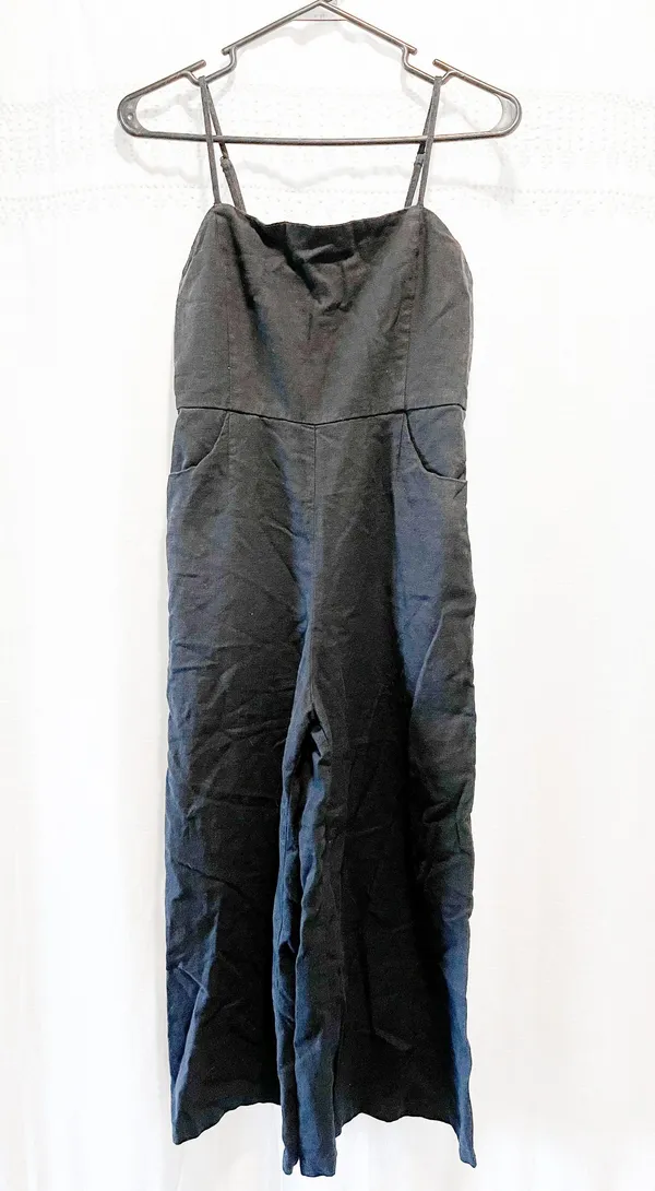 Glassons Black Jumpsuit Linen Straight Across Neck - Image 5