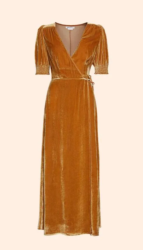 Reformation Peonie Dress (Gold) - Image 2