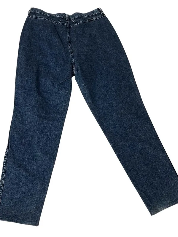 WRANGLER Silverlake Jeans Barebottom Blue Denim Dark Wash Size 19/20 VINTAGE - Image 5