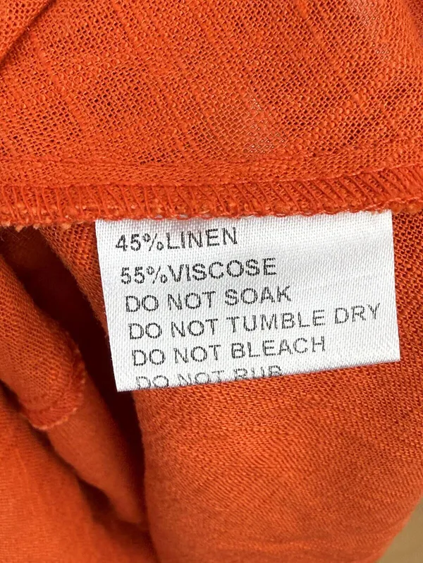 MVN The Label Orange Feast of Fire Linen Blend Sleeveless Maxi Dress - Size - 4 - Image 9