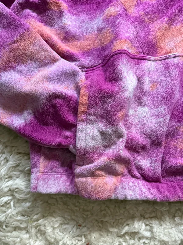 Nike Tie-Dye Half-Zip Fleece Pullover Sweater - Pink - Image 2