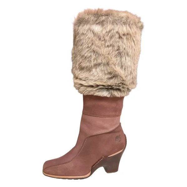 Timberland Baychester Faux Fur Fold Down Vintage Y2K Wedge Boots Size 9.5M - Image 14