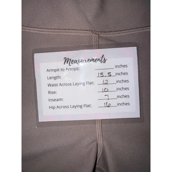 Peloton‎ Womens High Waisted Biker Shorts Brown Taupe Side Pockets Size S - Image 6