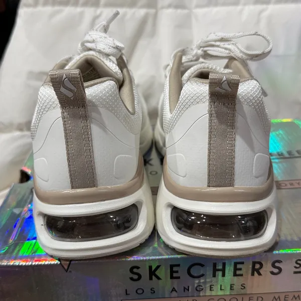 Skechers Street Women's Tres-Air Uno Modern Affair Casual Sneakers Sz 8 White‎ - Image 9