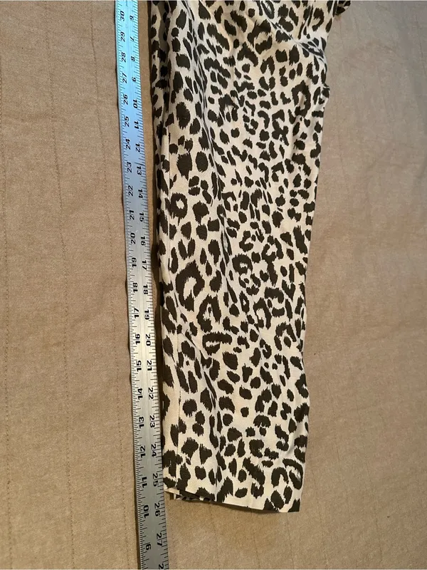 J. Crew Beige and Black Leopard Print Cropped Pants - Image 2