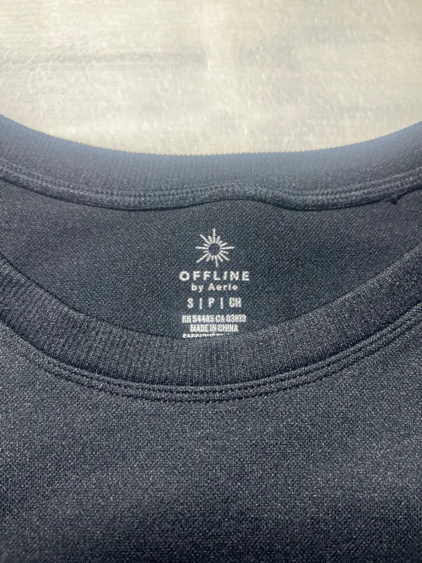 Offline by Aerie Black Cropped Long-Sleeve Top - Image 2
