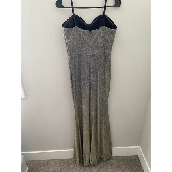 New Blondie Nites Metallic Glitter Corset Gown Size 9 Formal Prom Dress - Image 4