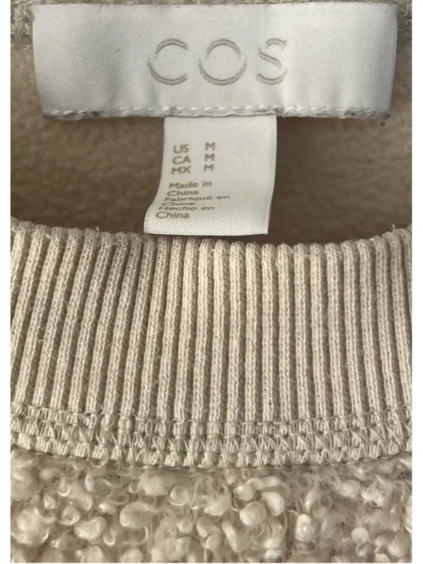 COS Sweatshirt Women Medium Sherpa Fleece Teddy Pullover Oversized Crewneck - Image 12