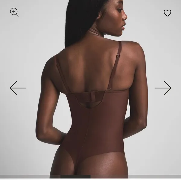 SKIMS UNDERWIRE THONG BODYSUIT COCOA Large - Image 2