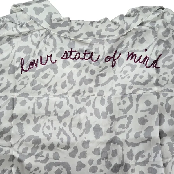 Spiritual Gangster hOMe Lover State of Mind Leopard Print Pajama‎ Top S NWT - Image 4