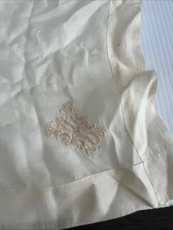 Vintage Hanky Handkerchief Embroidered silk Wedding - Image 5