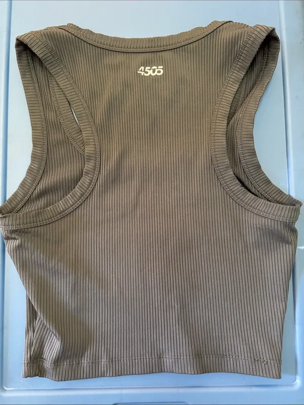 ASOS Grey Ribbed Crop Tank Top - Image 3
