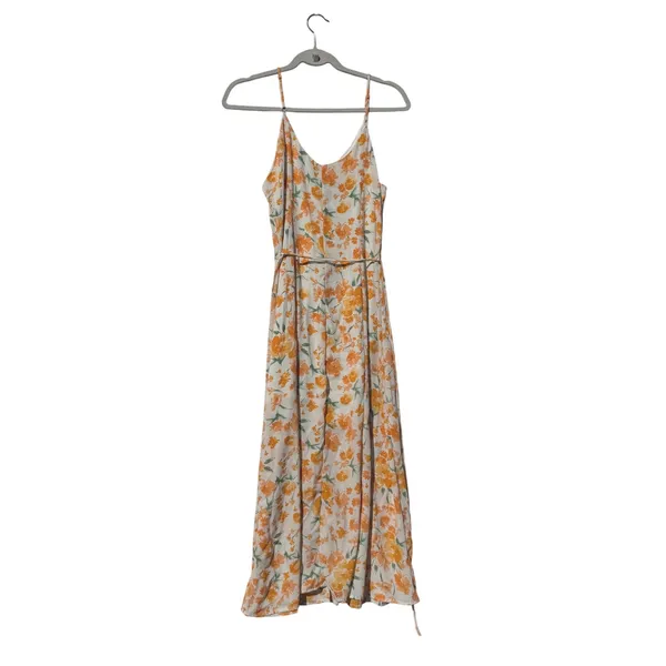 Sienna Sky Womens Orange Floral Button Front Midi Dress Size M 02CDR903 - Image 4