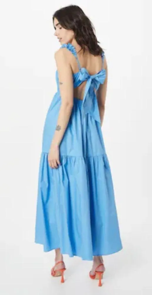 NEW Abercrombie & Fitch poplin bow back ruffle strap maxi dress XS - Image 8