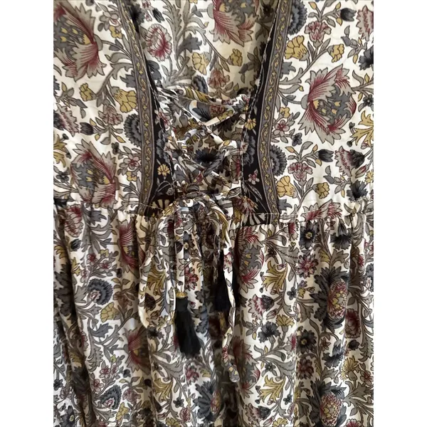 Anthropologie Boemo Floral Multicolor Long Sleeve Tiered Maxi Dress Sz Small NWT - Image 3