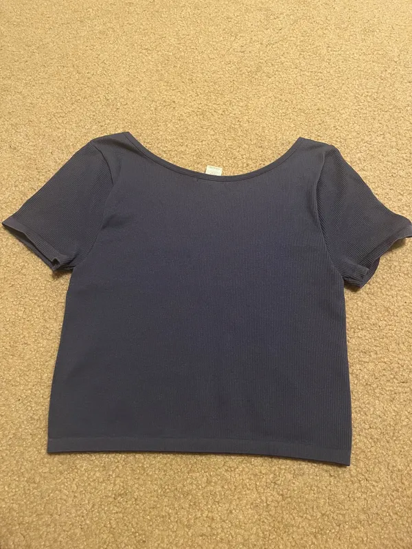 Navy blue short length crop top  - Image 2