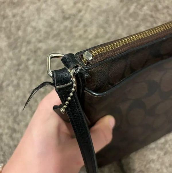 Coach Signature North/South Crossbody Signature Coated Canvas Purse - Image 6
