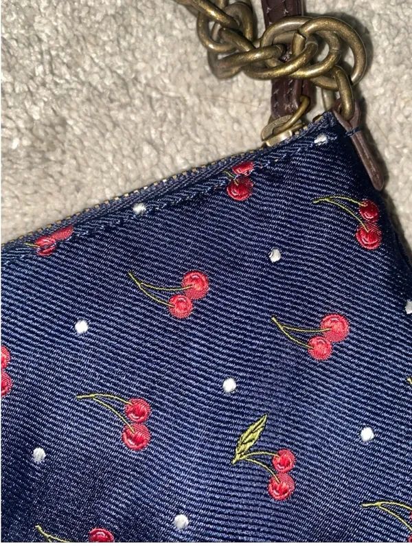 J. Crew cherries print shoulder bag purse silk - Image 3
