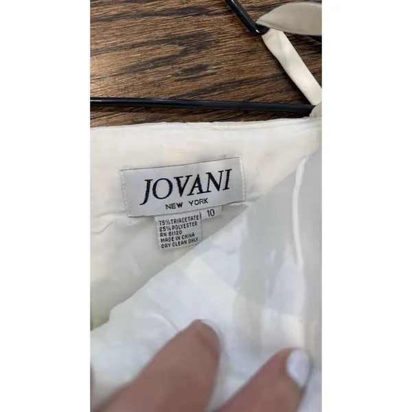 Jovani Cream Bridal Gown a Line Dress with Corset Structural Top Size 10 ,2666 - Image 8
