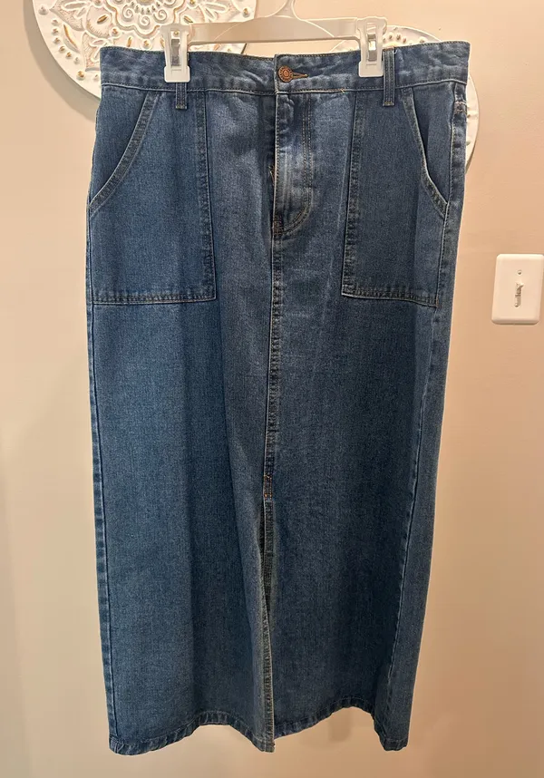 Denim Maxi Skirt Size M - Image 3
