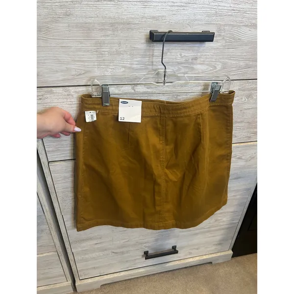 Old Navy Womens Mustard Yellow Button Front Twill Mini Skirt Size 12 NWT - Image 6