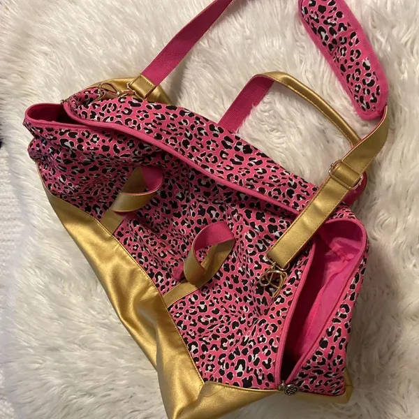 Simply Southern Weekender Bag excellent condition pink , gold and black high 13” - Image 11