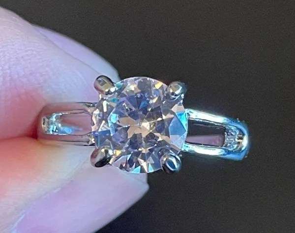 Clear cubic zirconia S925 silver ring size 6 - Image 5