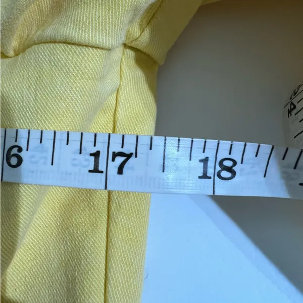 Retrofête Willa Yellow Denim Mini Dress Ruched Button Front Italy M - Image 9
