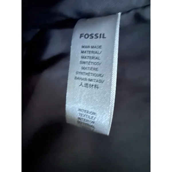 Fossil Monogram Tote Bag Brown Black Signature Logo Print‎ Shoulder Bag Large - Image 4