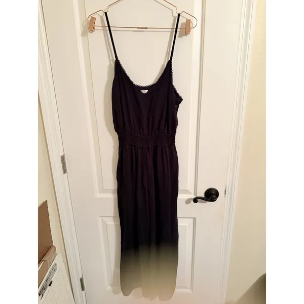 Wilfred Aritzia Irene Jumpsuit Size M Boho‎ Black Side Button Cinched Waist - Image 9