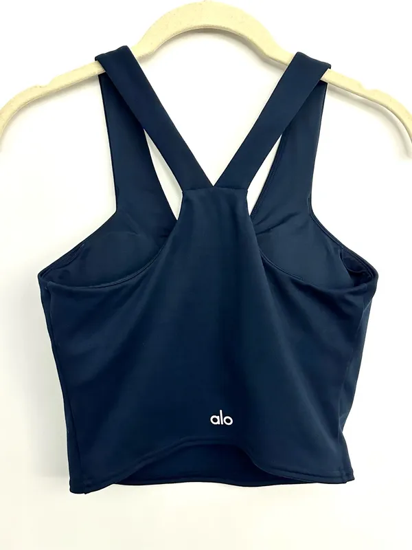 ALO Yoga Navy Airbrush Real Bra Tank Size XS - Image 7