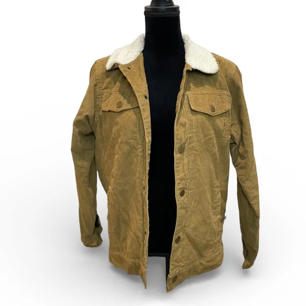 Brooklyn Cloth Corduroy Bomber Jacket with a Faux Shearling Lining - Image 3