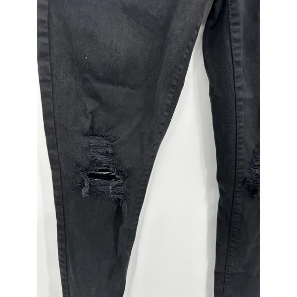 American Eagle AEO‎ Black Denim Distressed Jeggings Women's Size 8 Regular 8R - Image 4