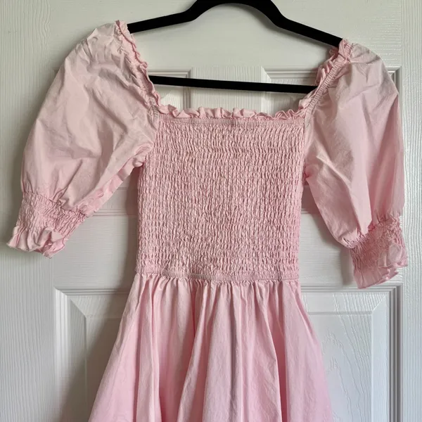 Francesca's Collections Light Pink Smocked Dress - Image 2